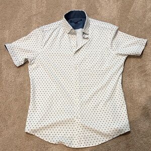 Calvin Klein White and Black Polka Dot Shirt